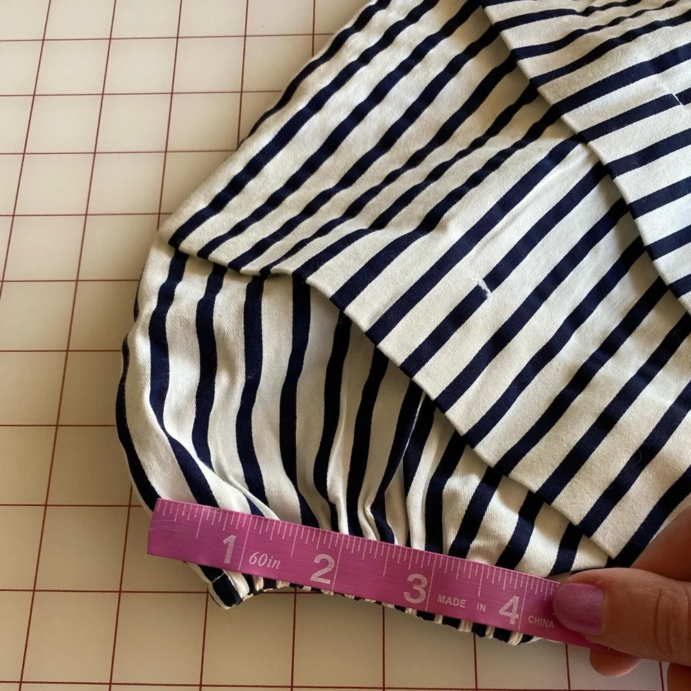 Fashion Nova NWT navy blue & white stripped strapless dress size Large - Picture 6 of 16